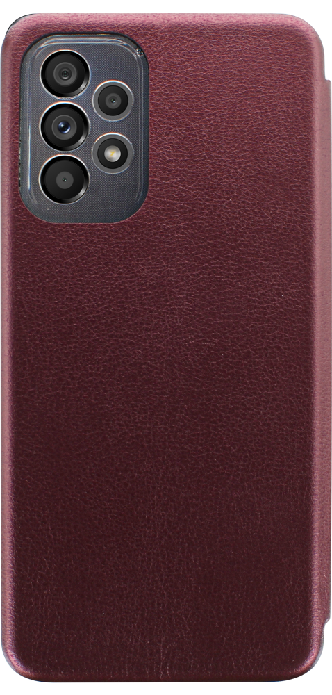 Samsung Galaxy A73 5G (SM-A736B) oldalra nyíló mágneses flipes bőrtok prémium minőség bordó