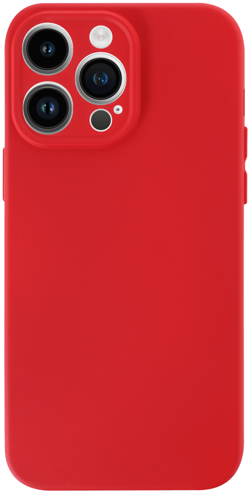 Apple iPhone 14 Pro Max szilikon tok kameravédővel matt piros