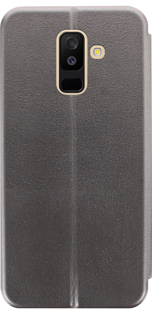 Samsung Galaxy A6 Plus 2018 (A605) oldalra nyíló mágneses flipes bőrtok prémium minőség ezüst
