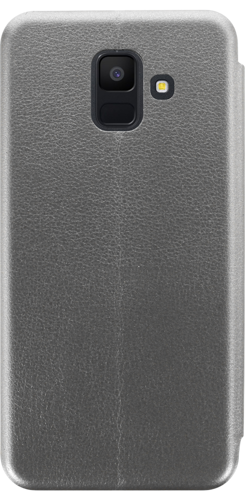 Samsung Galaxy A6 2018 Dual (A600) oldalra nyíló mágneses flipes bőrtok prémium minőség ezüst