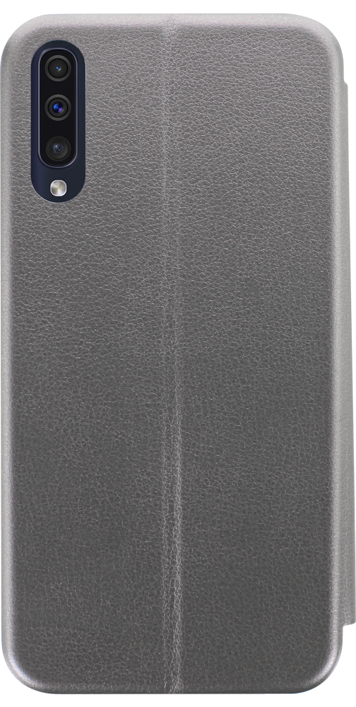 Samsung Galaxy A50 (SM-505) oldalra nyíló mágneses flipes bőrtok prémium minőség ezüst