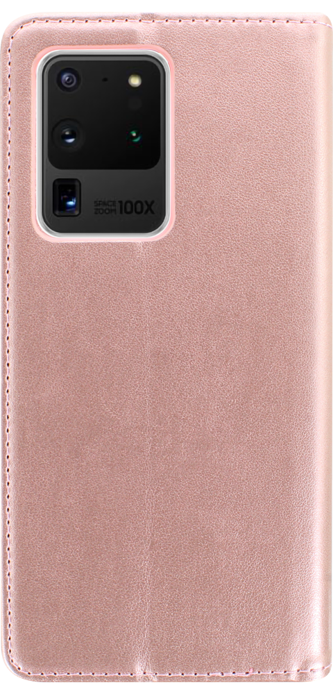 Samsung Galaxy S20 Ultra (SM-G988B) oldalra nyíló flipes bőrtok asztali tartó funkciós rozéarany