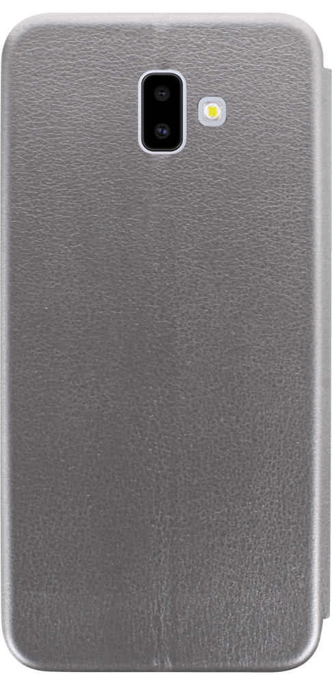 Samsung Galaxy J6 Plus (J610F) oldalra nyíló mágneses flipes bőrtok prémium minőség ezüst