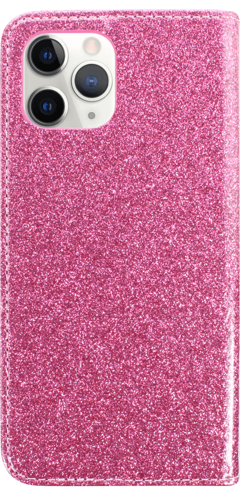 Apple iPhone 11 Pro oldalra nyíló flipes bőrtok csillámos rózsaszín