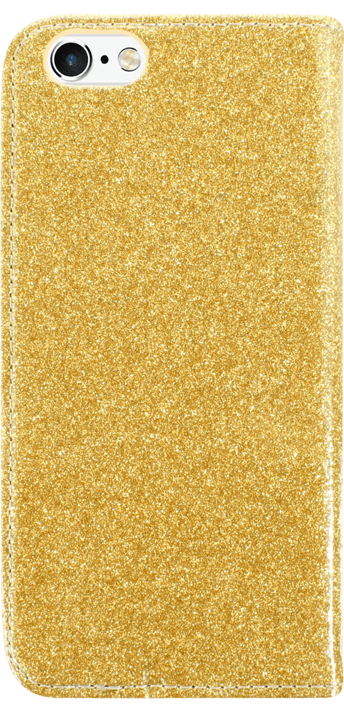 Apple iPhone 6 oldalra nyíló flipes bőrtok csillámos arany