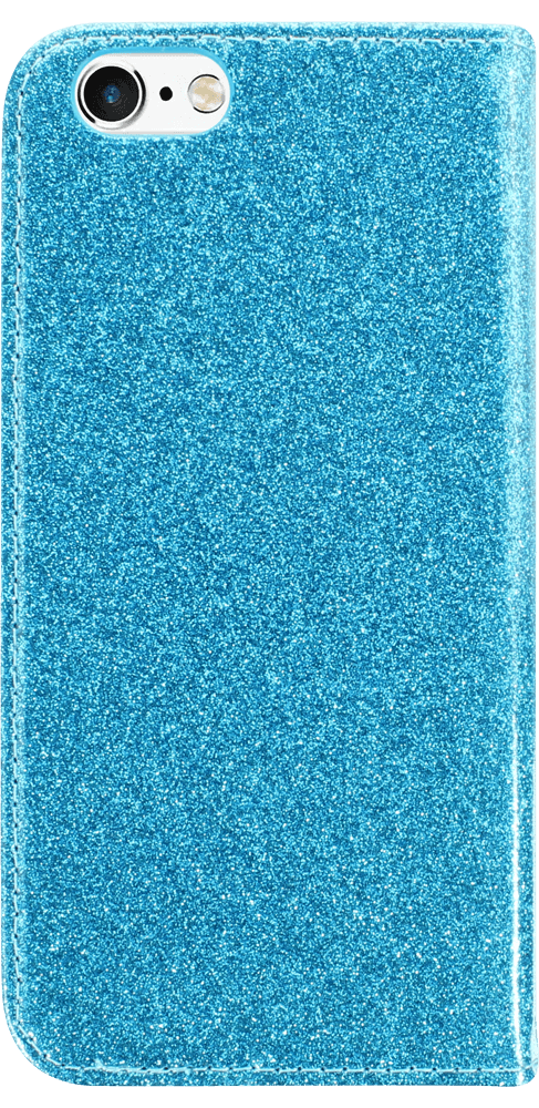 Apple iPhone 6 oldalra nyíló flipes bőrtok csillámos kék