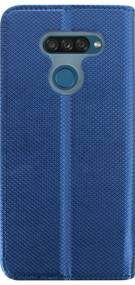 LG K50S oldalra nyíló flipes bőrtok rombusz mintás sötétkék