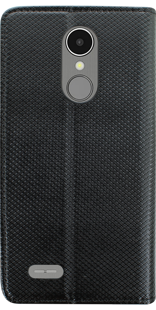 LG K8 2017 oldalra nyíló flipes bőrtok rombusz mintás fekete