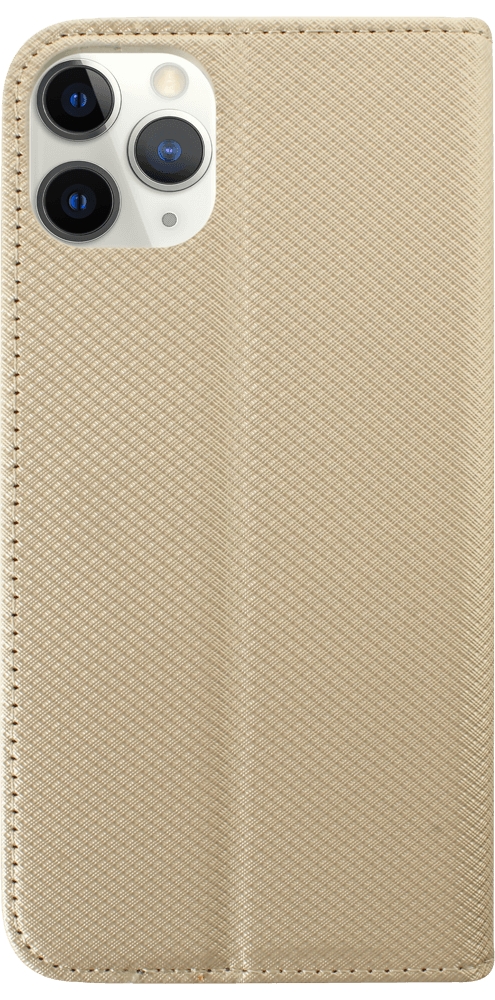 Apple iPhone 11 Pro Max oldalra nyíló flipes bőrtok rombusz mintás arany