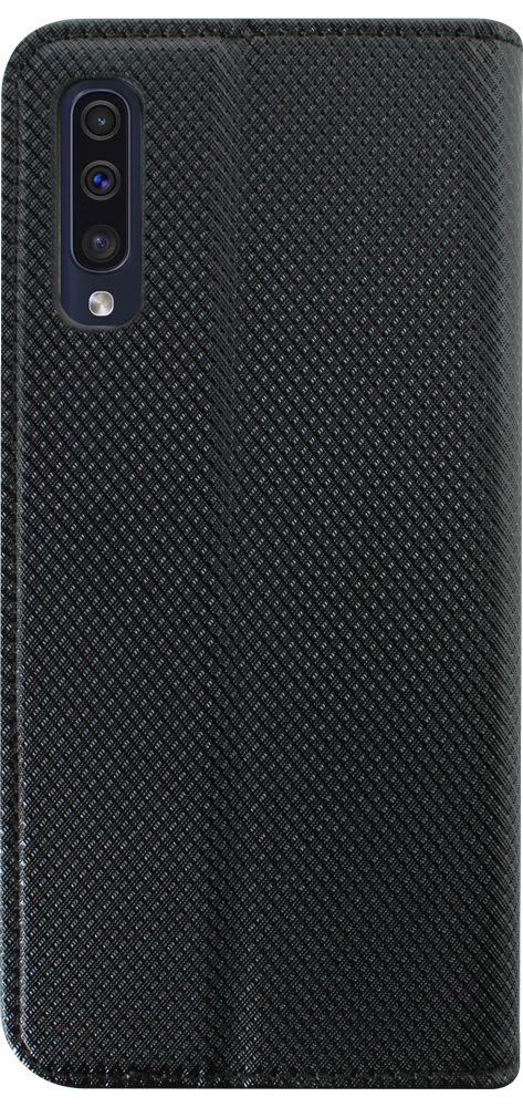 Samsung Galaxy A50 (SM-505F) oldalra nyíló flipes bőrtok rombusz mintás fekete
