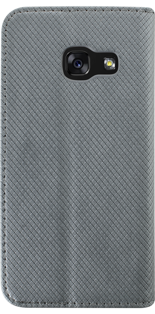 Samsung Galaxy A3 2017 (A320) oldalra nyíló flipes bőrtok rombusz mintás ezüst