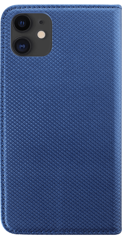 Apple iPhone 11 oldalra nyíló flipes bőrtok rombusz mintás sötétkék