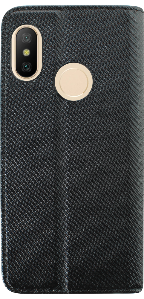 Xiaomi Mi A2 Lite oldalra nyíló flipes bőrtok rombusz mintás fekete