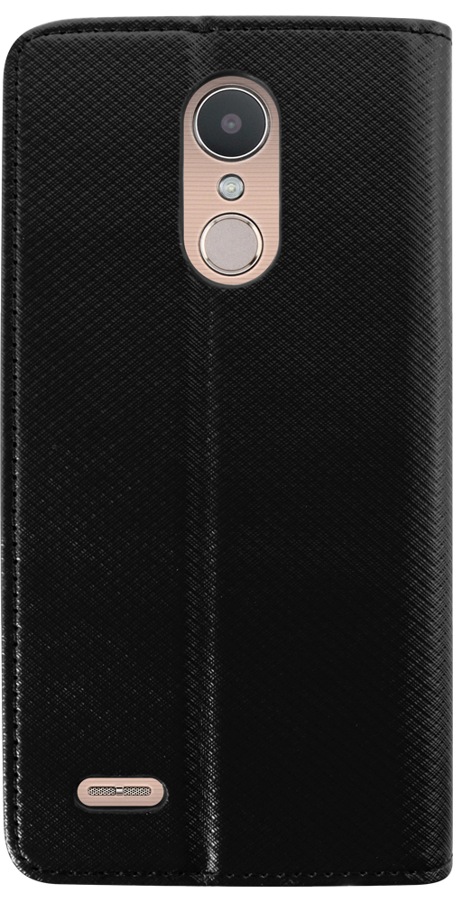 LG K10 2017 (M250N) oldalra nyíló flipes bőrtok rombusz mintás fekete