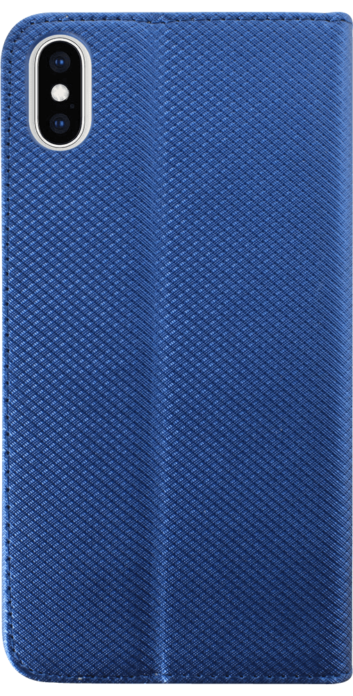 Apple iPhone XS Max oldalra nyíló flipes bőrtok rombusz mintás sötétkék