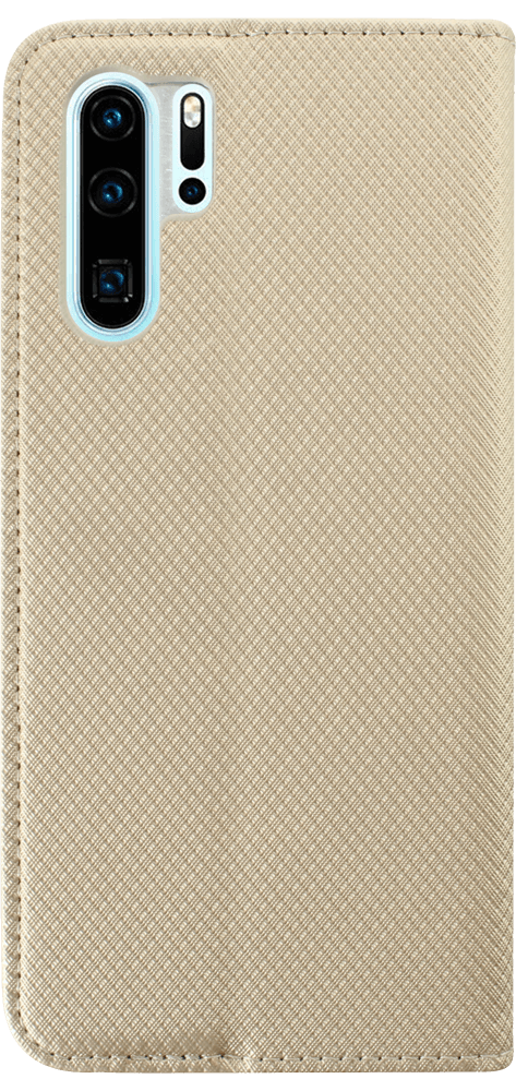 Huawei P30 Pro oldalra nyíló flipes bőrtok rombusz mintás arany
