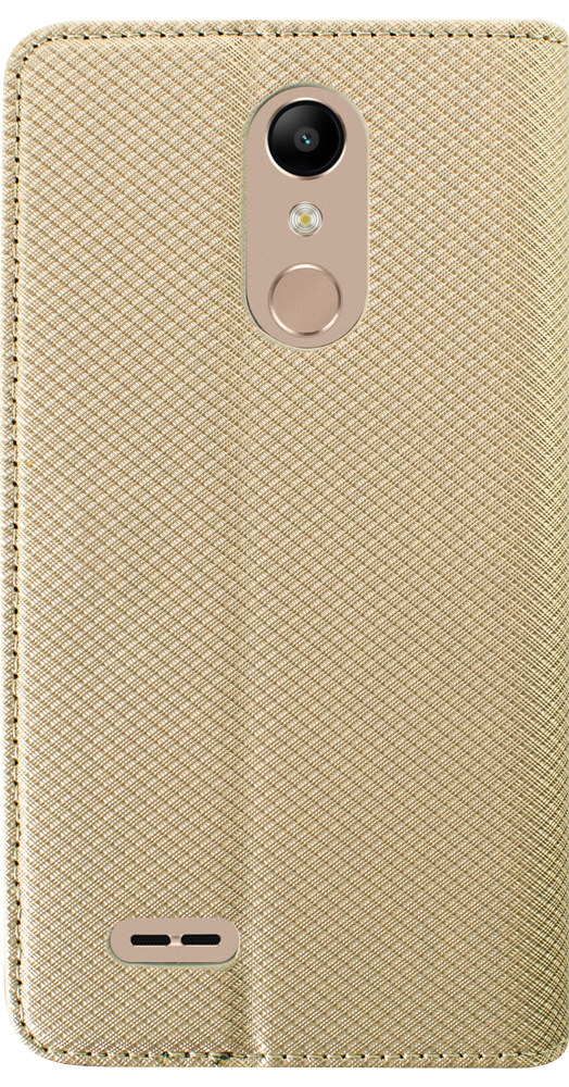 LG K8 2018 (K9) oldalra nyíló flipes bőrtok rombusz mintás arany