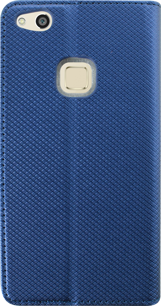 Huawei P10 Lite oldalra nyíló flipes bőrtok rombusz mintás sötétkék