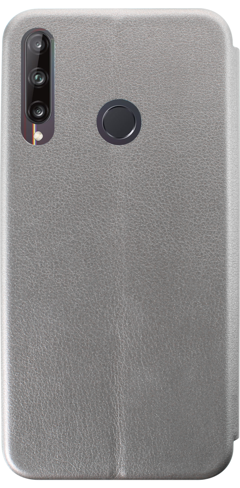 Huawei P40 Lite E oldalra nyíló mágneses flipes bőrtok prémium minőség ezüst