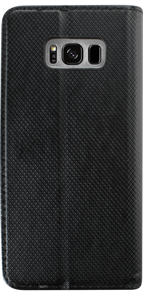 Samsung Galaxy S8 Plus (G955) oldalra nyíló flipes bőrtok rombusz mintás fekete