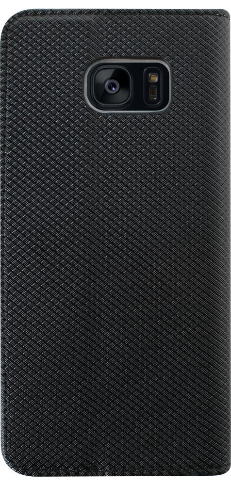 Samsung Galaxy S7 Edge (G935) oldalra nyíló flipes bőrtok rombusz mintás fekete