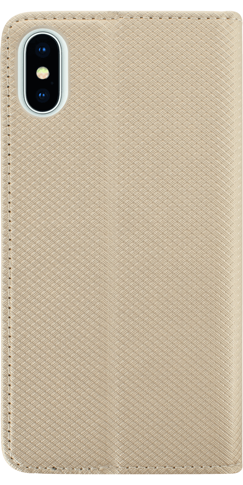 Apple iPhone X oldalra nyíló flipes bőrtok rombusz mintás arany