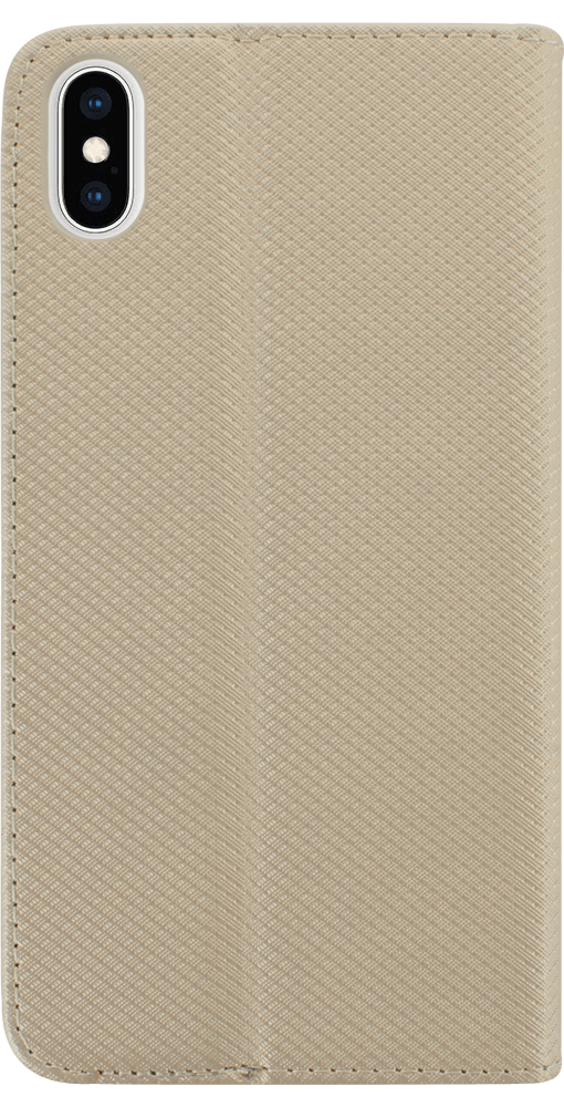 Apple iPhone XS Max oldalra nyíló flipes bőrtok rombusz mintás arany