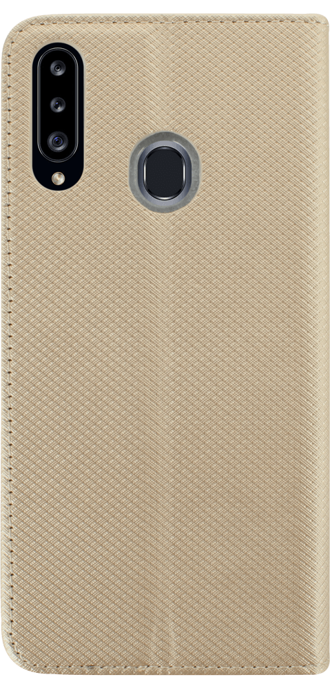 Samsung Galaxy A20s (SM-A207F) oldalra nyíló flipes bőrtok rombusz mintás arany