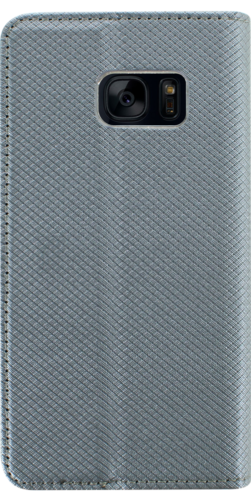Samsung Galaxy S7 (G930) oldalra nyíló flipes bőrtok rombusz mintás ezüst