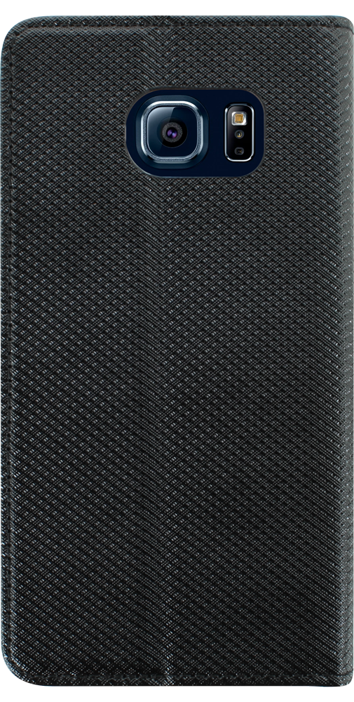 Samsung Galaxy S6 Edge (G925) oldalra nyíló flipes bőrtok rombusz mintás fekete