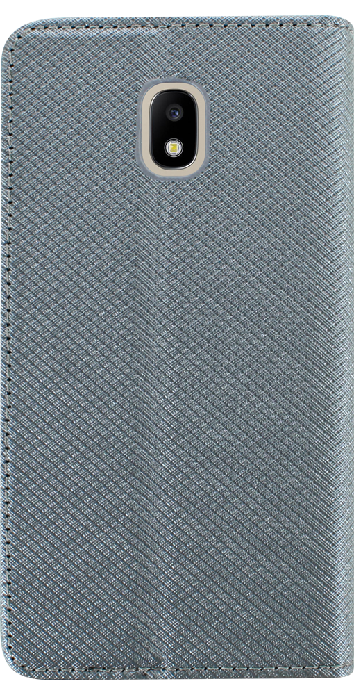 Samsung Galaxy J3 2017 (J330) oldalra nyíló flipes bőrtok rombusz mintás ezüst