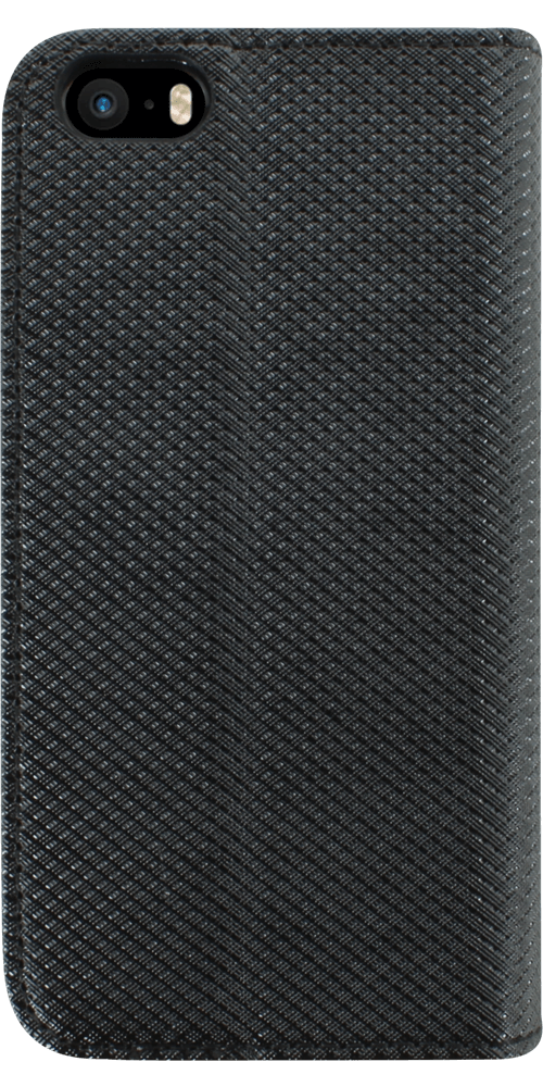 Apple iPhone SE (2016) oldalra nyíló flipes bőrtok rombusz mintás fekete