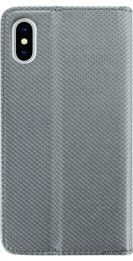 Apple iPhone X oldalra nyíló flipes bőrtok rombusz mintás szürke