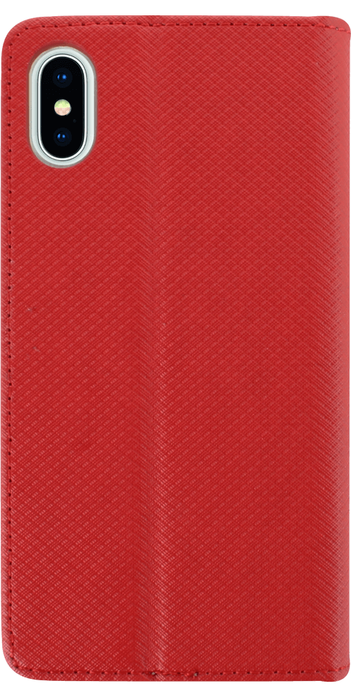 Apple iPhone XS oldalra nyíló flipes bőrtok rombusz mintás piros