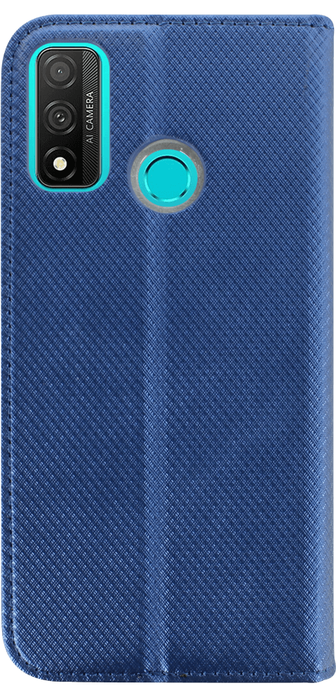 Huawei P Smart 2020 oldalra nyíló flipes bőrtok rombusz mintás sötétkék