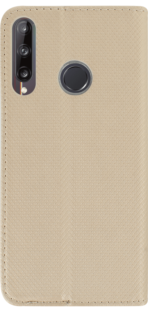 Huawei P40 Lite E oldalra nyíló flipes bőrtok rombusz mintás arany