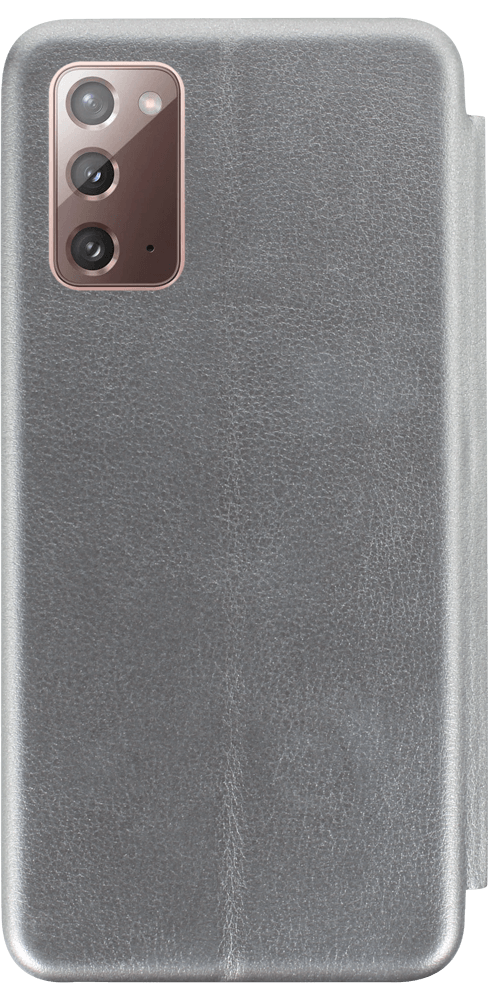 Samsung Galaxy Note 20 5G (SM-N981B) oldalra nyíló mágneses flipes bőrtok prémium minőség ezüst