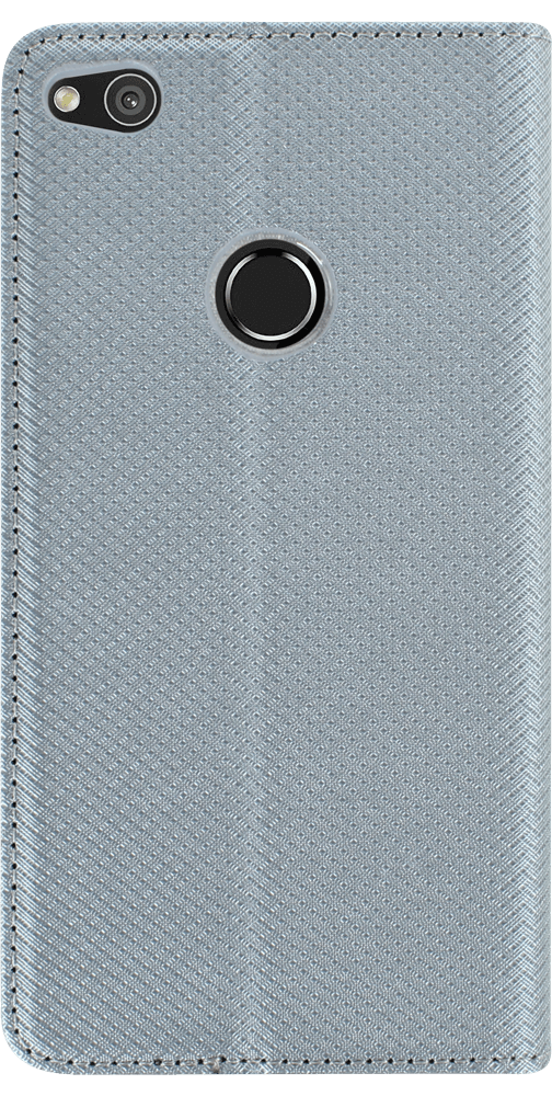 Huawei P9 Lite 2017 oldalra nyíló flipes bőrtok rombusz mintás ezüst