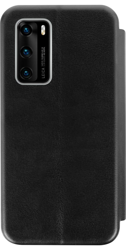 Huawei P40 oldalra nyíló mágneses flipes bőrtok prémium minőség fekete