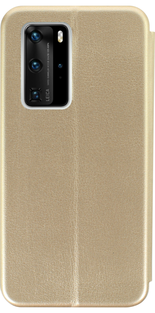 Huawei P40 Pro oldalra nyíló mágneses flipes bőrtok prémium minőség arany