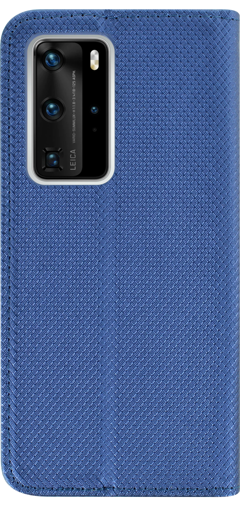 Huawei P40 Pro oldalra nyíló flipes bőrtok rombusz mintás sötétkék