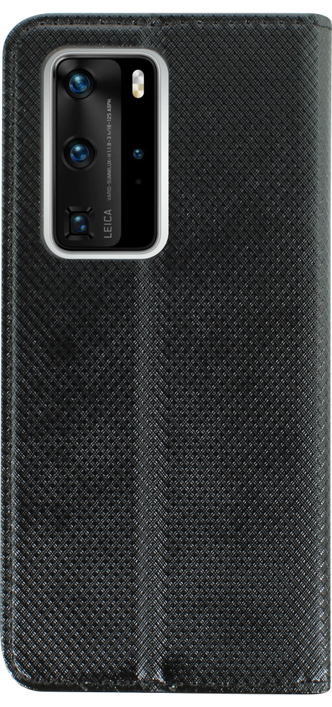 Huawei P40 Pro oldalra nyíló flipes bőrtok rombusz mintás fekete