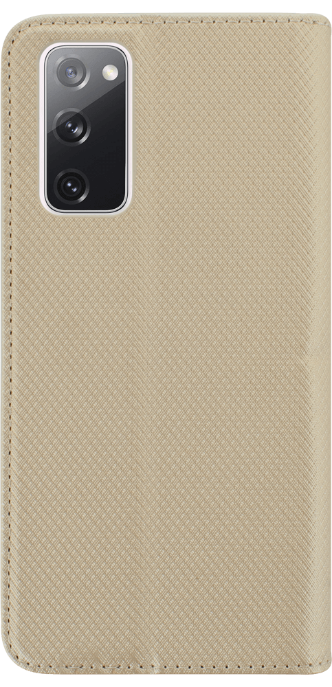 Samsung Galaxy S20 FE oldalra nyíló flipes bőrtok rombusz mintás arany