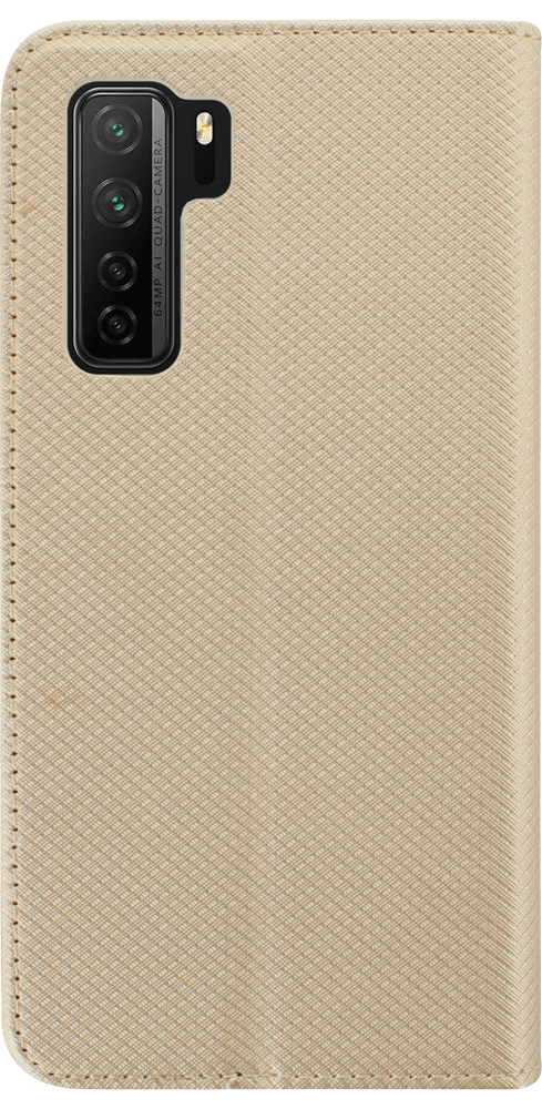 Huawei P40 Lite 5G oldalra nyíló flipes bőrtok rombusz mintás arany