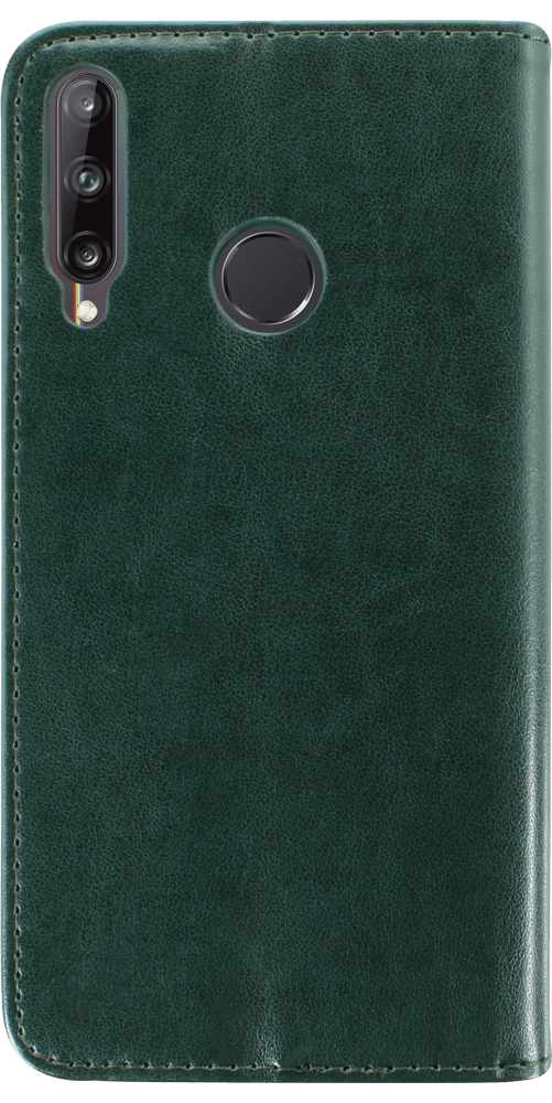 Huawei P40 Lite E oldalra nyíló flipes bőrtok asztali tartó funkciós sötétzöld
