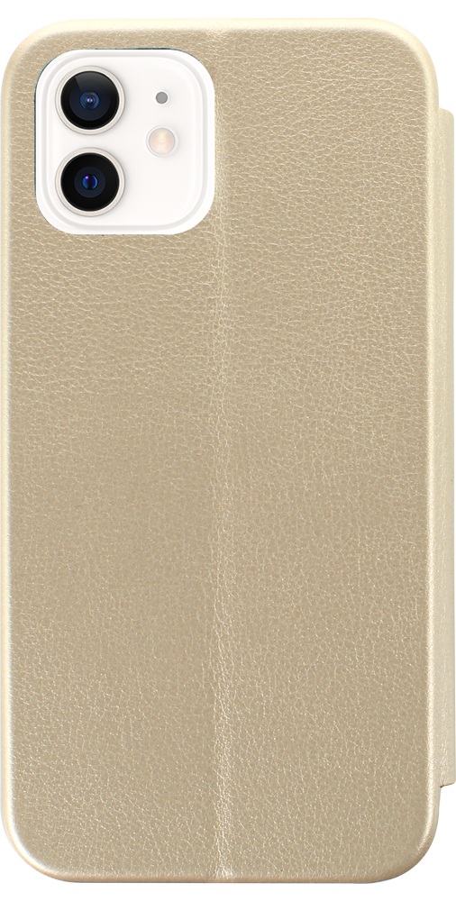 Apple iPhone 12 oldalra nyíló mágneses flipes bőrtok prémium minőség arany