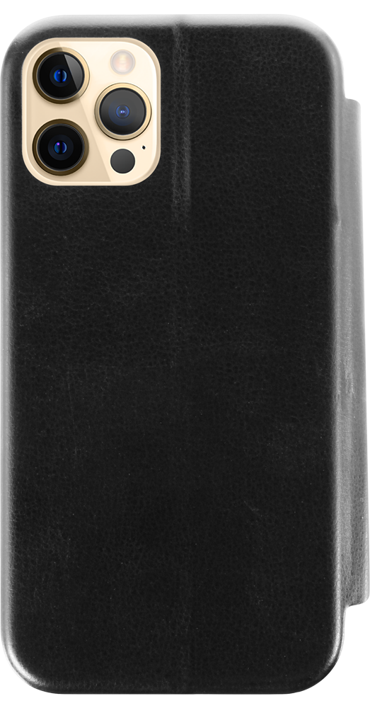Apple iPhone 12 Pro oldalra nyíló mágneses flipes bőrtok prémium minőség fekete
