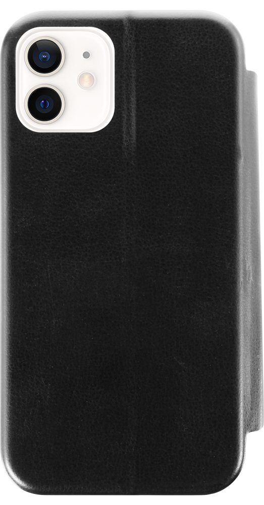 Apple iPhone 12 oldalra nyíló mágneses flipes bőrtok prémium minőség fekete
