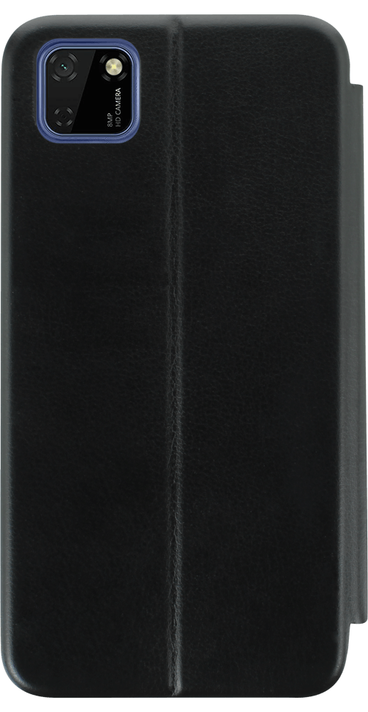 Huawei Y5P oldalra nyíló mágneses flipes bőrtok prémium minőség fekete
