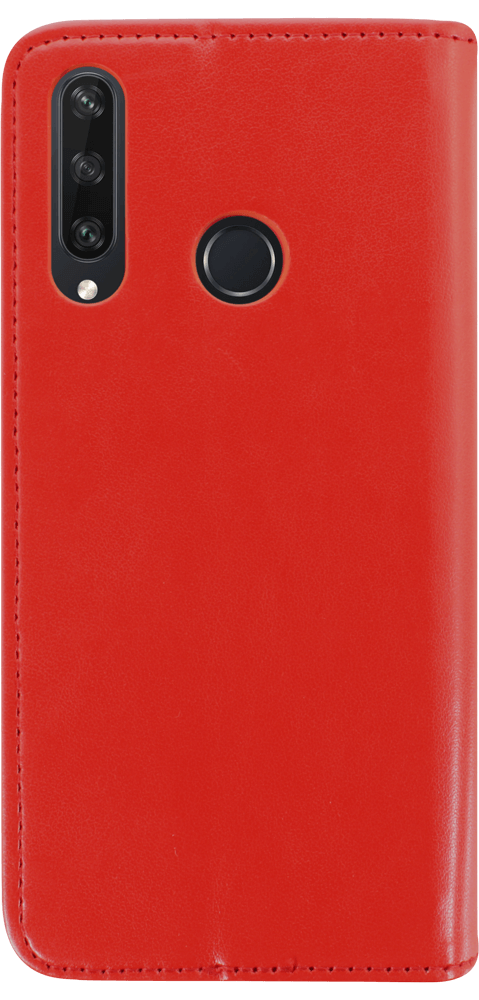Huawei Y6P oldalra nyíló flipes bőrtok asztali tartó funkciós piros